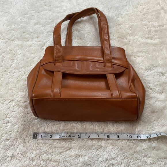 Vintage 80s unbranded burnt sienna shoulder bag - Picture 6 of 12